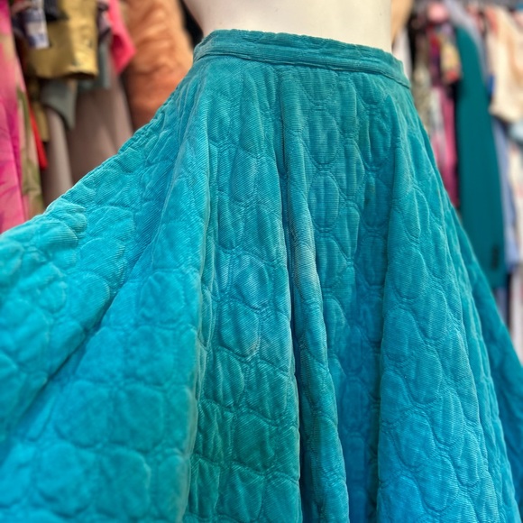 Mid Century Quilted Corduroy Skirt - Picture 7 of 14